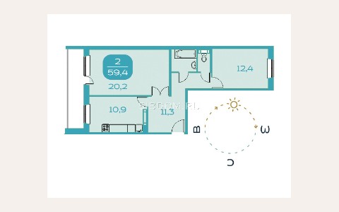 ЖК Аквамарин: планировка 3