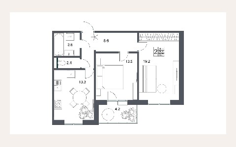 ЖК Династия — планировка 1 ЖК Династия: планировка 1
