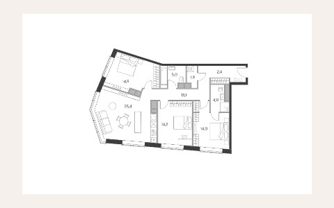 ЖК Дом Chkalov: планировка 1