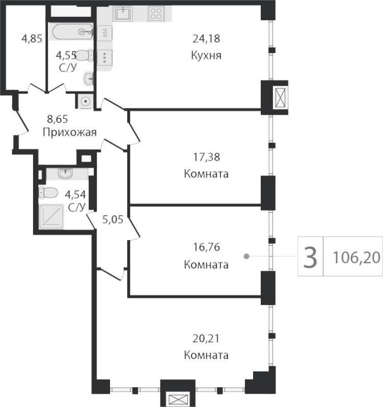 ЖК Dream Towers Планировка 4
