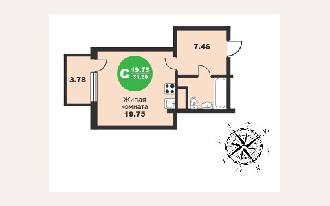 ЖК Friday 37: планировка 2