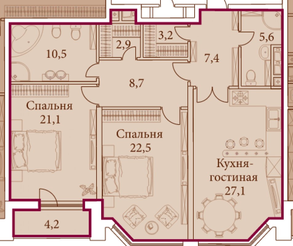 ЖК Grand Deluxe на Плющихе Планировка 5