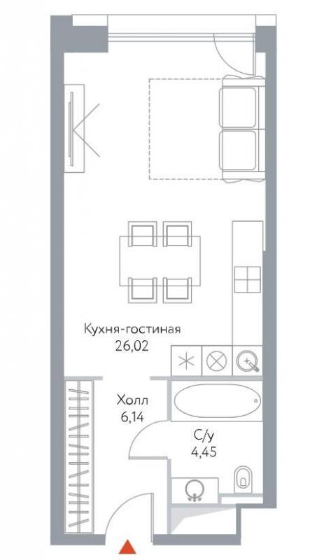 ЖК Hill 8 HILL8 — студия 36,3 кв.м