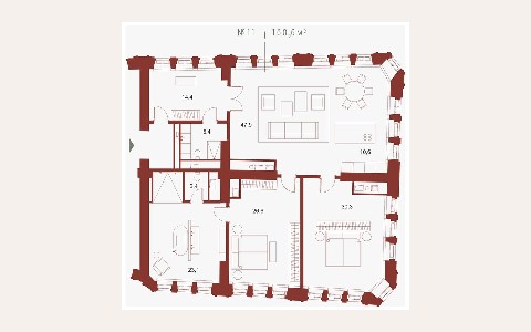 ЖК Ильинка 3/8: планировка 1