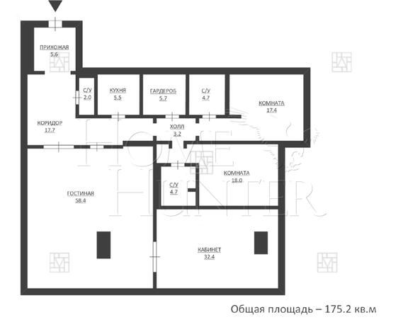 Апартаменты 4-комн. 175 м², 40-й эт.