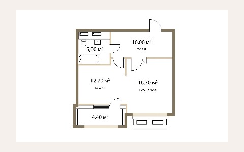 ЖК Квартал Redside: планировка 1