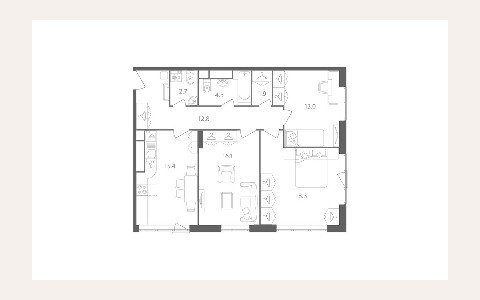 ЖК Nagatino i-Land — планировка 1 ЖК Nagatino i-Land: планировка 1