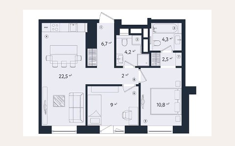 ЖК Only — планировка 2 ЖК Only: планировка 2