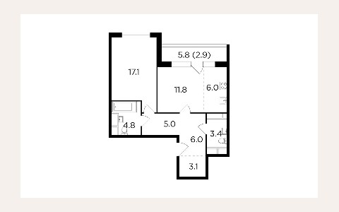 ЖК RiverSky — планировка 3 ЖК RiverSky: планировка 3