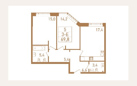 ЖК SPIRES: планировка 2
