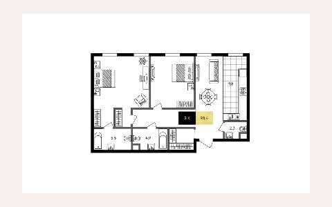 ЖК TITUL на Серебрянической — планировка 1 ЖК TITUL на Серебрянической: планировка 1