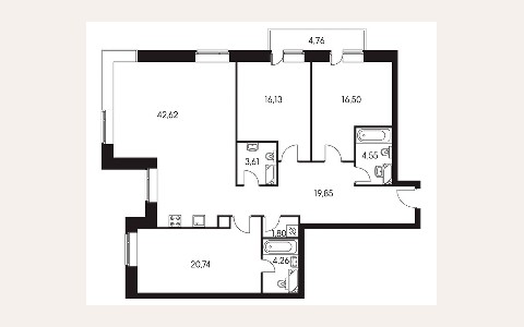 ЖК Вавилова 4: планировка 1