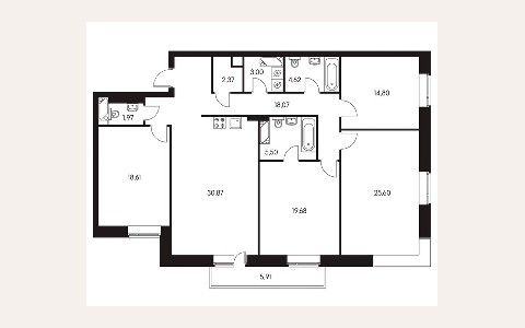 ЖК Вавилова 4: планировка 3