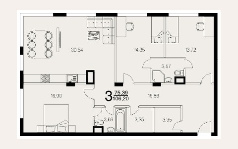 ЖК Vnukovo Country Club — планировка 1 ЖК Vnukovo Country Club: планировка 1