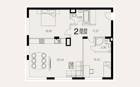 ЖК Vnukovo Country Club — планировка 2 ЖК Vnukovo Country Club: планировка 2