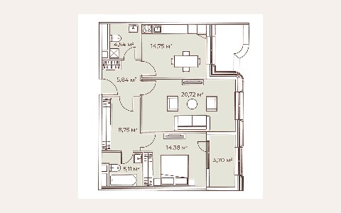 ЖК Врубеля, 4: планировка 2