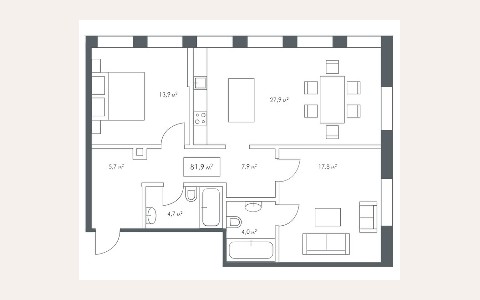 ЖК White Khamovniki: планировка 1
