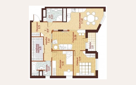 ЖК Золотой: планировка 2